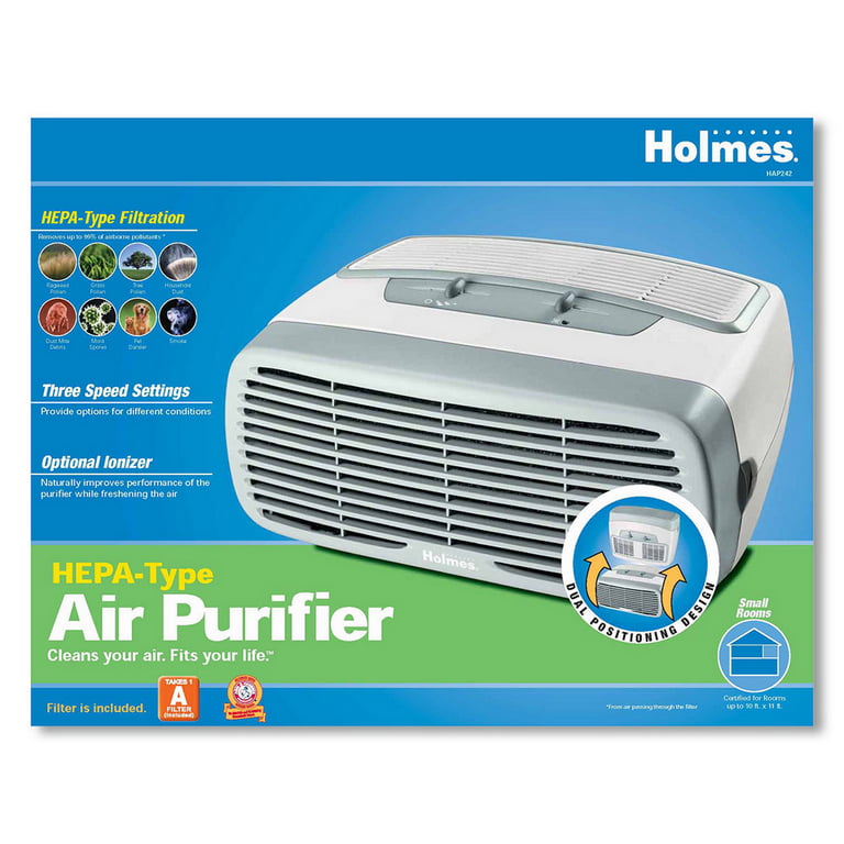 Holmes Desktop HEPA Type Air Purifier with Optional Ionizer, Small Air  Purifier, Air Cleaner Purifier (HAP242B-NUC)