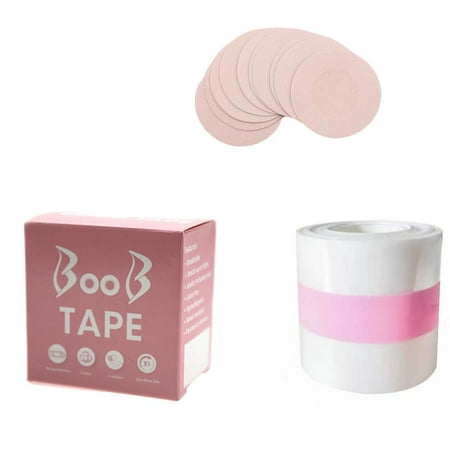

Transparent Breast Lift Boob Tape and 10Pcs Disposable Nipple Cover Set Adhesive Push Up Invisible Sticky Bra for Women