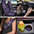 thumbnail image 2 of XYZCANDO Black Cat 14 Pieces Car Seat Covers Full Set Steering Wheel Cover Center Console Pad Seat Belt Pads Headrest Covers Cup Coasters for Most Cars SUVs Sedans, 2 of 7
