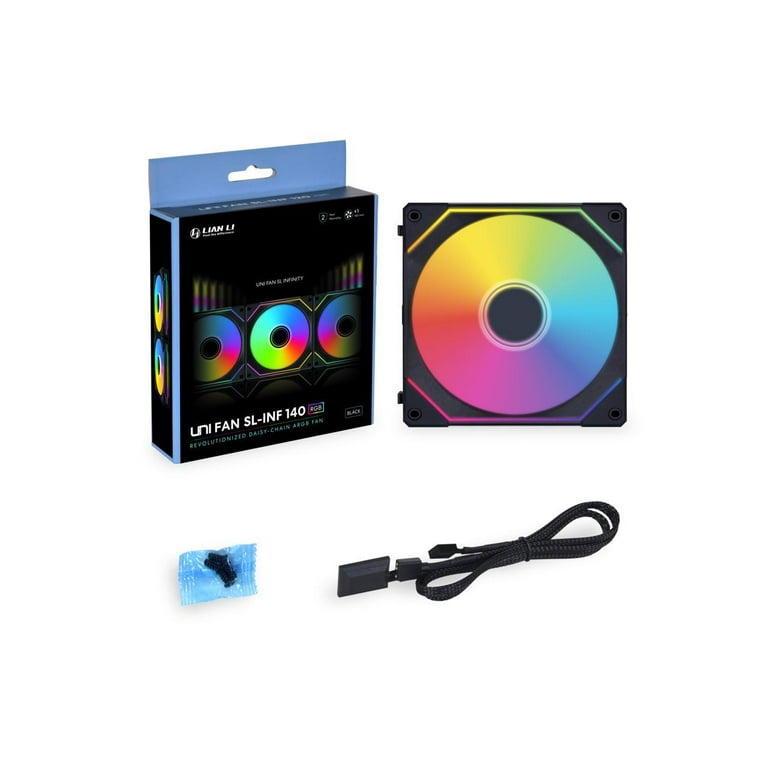 LIAN LI SL-INFINITY 140 BK 1個入×3個　⑯ LIAN LI UNI FAN SL INFINITY 140 RGB BLACK ---UF-SLIN140-1B (No
