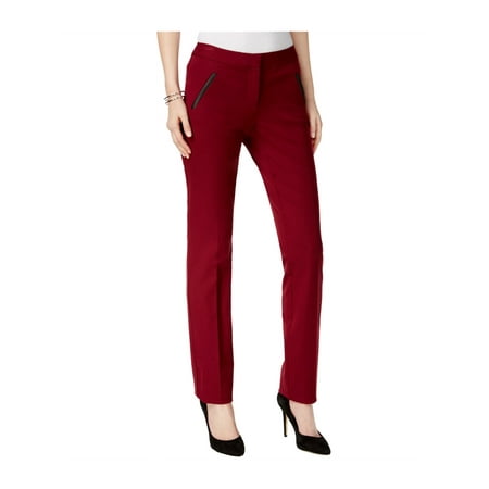Satin Trim Tuxedo Trousers - Alfani Womens Faux-Leather-Trim Casual Trousers