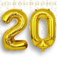 thumbnail image 7 of Gold Number 20 Mylar Foil Balloon 40 inch - Helium or Air Filled Metallic Balloons for 20th Birthday Party, Anniversary, Graduation Decorations, 7 of 7