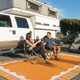 thumbnail image 3 of Large Waterproof Outdoor Rug 9x12 Outdoor Patio Rug, Modern Scalloped Reversible Plastic Straw Camping Rugs, Bordered Outside Carpet for Picnic Backyard Deck Balcony Trailer, Orange, 3 of 9