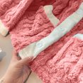 thumbnail image 5 of HAiming Fuzzy Pajamas Set V Neck Long Sleeve Button down Tops and Casual Pants Color Block Sleepwear with Pockets, 5 of 6