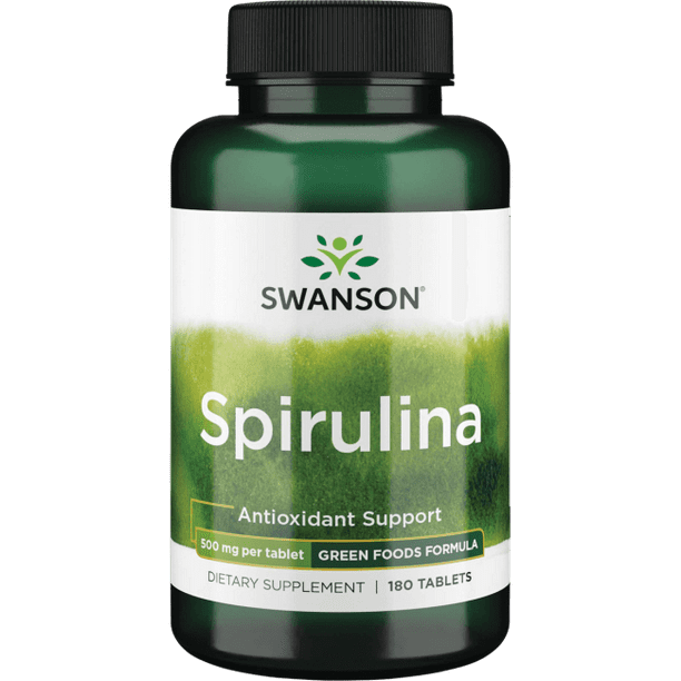 Swanson Spirulina 500 mg 180 Tablets.