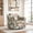Linen-Orange Blooms, variant on UIXE Swivel Accent Chair Set of 2, Chenille Upholstered Arm Chair for Living Room, Modern Club Armchair Comfy Single Sofa Bedroom Reading Seat, Orange