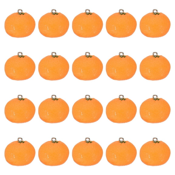 Uxcell 20Pcs Resin Orange Charms, Cute Fruit Charms Pendants 3D Imitation Food Fruit Beads Bulk for DIY Jewelry Making
