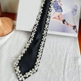 thumbnail image 6 of BQBQERT Fashionable Pearls Decorated Silk Neck Tie Jewelry Embellishment Pre Tied Adjustable Necktie Neckwear for Wedding Party, 6 of 9