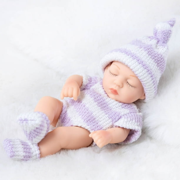 Muñeca bebé reborn realista de 18 cm con extremidades ajustables y piel de vinilo suave | Juguete de simulación realista para coleccionistas, accesorios de fotografía o regalo