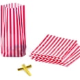 thumbnail image 4 of Sacs en cellophane Transparents à Rayures Rouges pour Bonbons, Sacs en Plastique pour Friandises, Lot de 50, 4 of 4