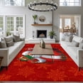 thumbnail image 3 of 5'x7' Area Rugs for Living Room Bedroom, Red Christmas Santa Claus Washable Rug Carpet Runner Indoor Outdoor, Snowflakes Winter Xmas Gifts Non Slip Floor Mats Area Rug for Kitchen, Nursery, 3 of 8