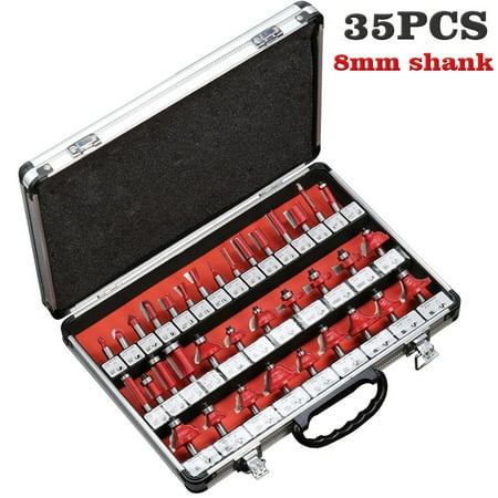 

SENRISE 35 Piece TCT Tipped Router Bits Cutter Set Carbide Tipped Shank Cutter 4 Choice