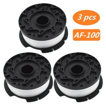 Autofeed String Trimmer Line Spool, AF-100 0.065in Weed Eater Trimmer Spools Fit for Black & Decker GH400 GH500 GH600 GH900 ST6600 ST7000 ST7700 CST1000 CST2000, 30ft, 3 Pack