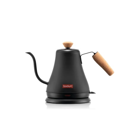 27oz Melior Goose Neck Electric Water Kettle Matte Black: Stainless Steel Tea Kettle with Ergonomic Handle, 1000W