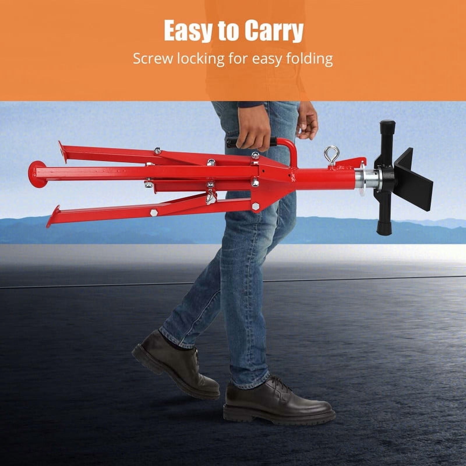 TROPOW Heavy-Duty V-Head Pipe Stand, 2500 Lbs Capacity, Adjustable Height 28"-52", Foldable Jack for Welding, Automotive & Construction