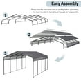 thumbnail image 5 of Only Choice 12X20 FT Metal Carport Heavy Duty Carport with Galvanized Stell Roof,Outdoor Canoty, Metal Roof and Frame for Pickup,Boat, Car and Tractors., 5 of 7