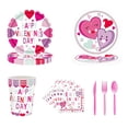 thumbnail image 1 of Favor de fiesta,Bodas Precioso Corazón Platos De Papel Tenedores Servilletas,Platos y vasos desechables para fiesta del día de San Valentín,Servilletas y cubiertos para San Valentín,Día de mayimx Favor de fiesta, 1 of 9