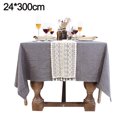 thumbnail image 2 of Table Runner,Farmhouse Style Cotton Lace Table Runner Vintage Style Home Bridal Shower Country Wedding Party Coffee Table Decor24*300cm, 2 of 6