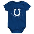 thumbnail image 2 of Newborn & Infant Royal/White/Heather Gray Indianapolis Colts Three-Pack Eat, Sleep & Drool Retro Bodysuit Set, 2 of 4