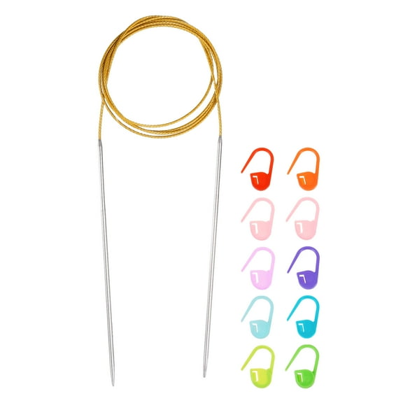 Uxcell Knitting Needles Size US 2(2.75mm) Circular Needle 47 Inch(120cm) Round Metal Stainless Steel Needle for Handmade Projects DIY Knitting