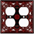 thumbnail image 3 of Metal Light Switch Plate Cover Red Black Bandana Paisley Tile Pattern TIL044, 3 of 13