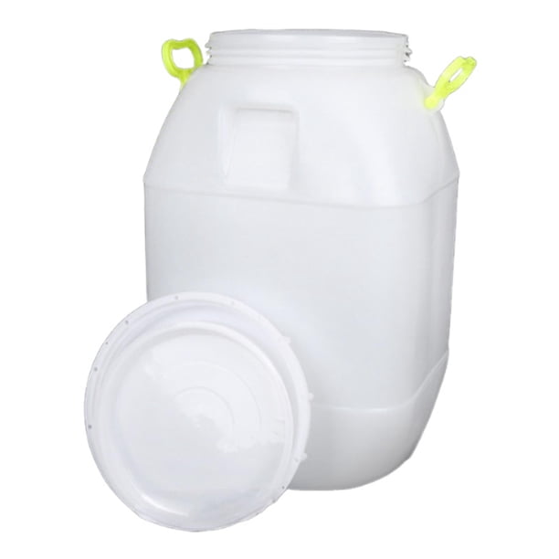 Barril de agua, contenedor de almacenamiento de alimentos, versátil, con amplia abertura, resistente y con tapa. 50L de alto