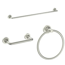 Better Homes & Gardens Clean Modern 3-Piece Bathroom Hardware Set, Satin Nickel – Towel Bar, Robe Hook & Toilet Paper Holder