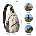 thumbnail image 5 of Sling Backpack,Beige Christmas Gingerbread Pattern Sling Bag with Water Bottle Holder,Waterproof Sling Bag for Men/Women with Headphone Jack for Hiking,Travel, 5 of 6