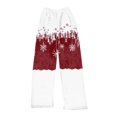 thumbnail image 3 of Women's Casual Christmas Printed Plush Pants, Full Length Long Trousers for Winter Wear, Soft and Warm Fleece Material with Festive Design for Women,White,M, 3 of 6