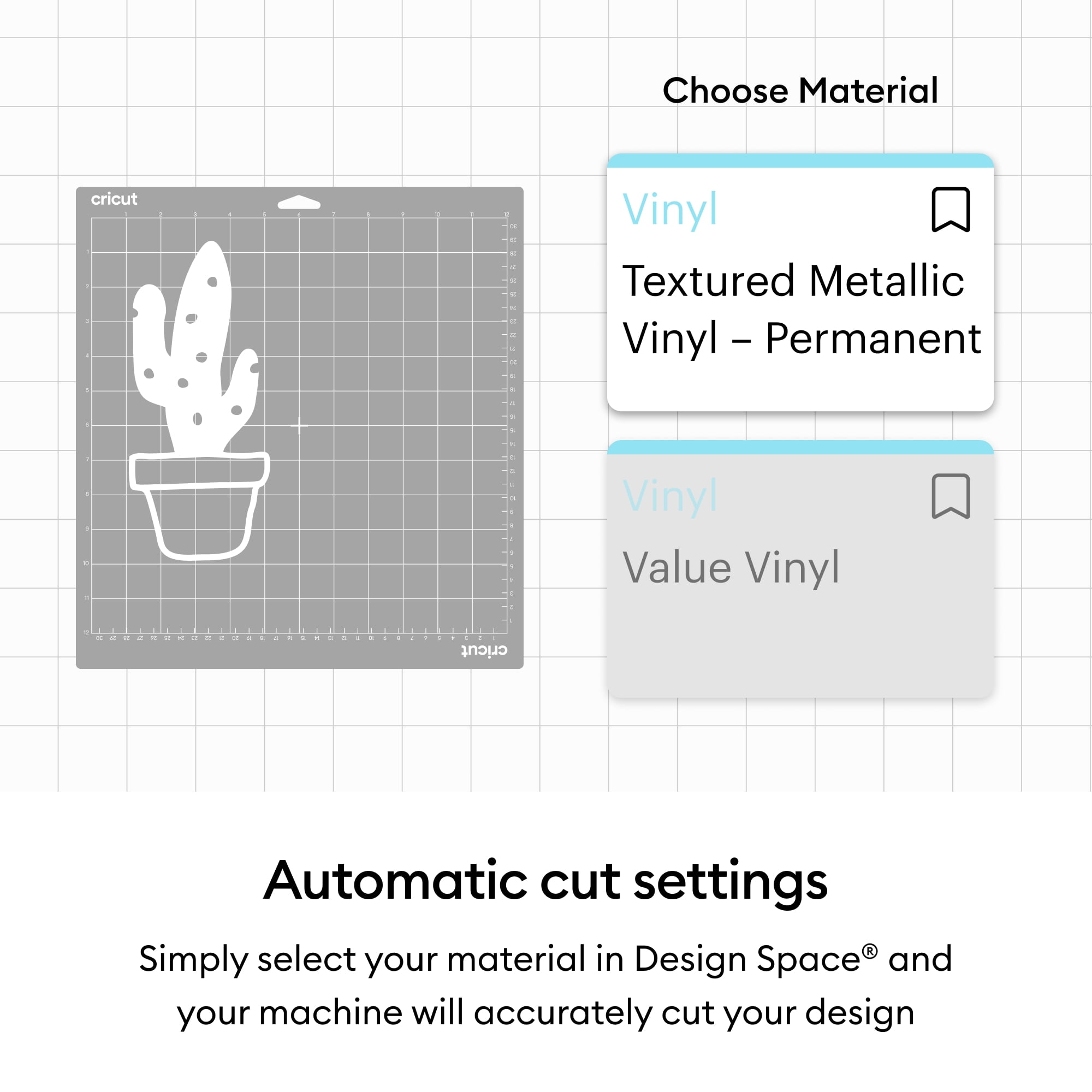 Cricut® Premium Vinyl™ – Textured Metallic Sampler, Dark Metals - Permanent, Sampler
