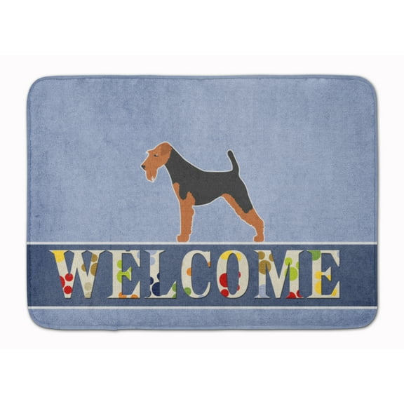 Carolines Treasures BB5489RUG Welsh Terrier Welcome Machine Washable Memory Foam Mat 19 X 27" multicolor