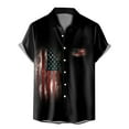thumbnail image 3 of Bjutir 4Th Of July Shirts For Men Button Down Short Sleeve Lapel Neck T Shirts Summer Patriotic Lightweight Fashion 3D Printed Usa Flag Print Tops Beach Hawaiian Mens Tees Watermelon Red 3Xl, 3 of 5