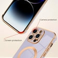 thumbnail image 2 of for iPhone 14 Pro Max Case [Support for Magsafe] Magnetic Plating Electroplate Luxury Elegant Four Corner Protection Case Camera Protector Soft TPU Shockproof Back Cover Case -Purple, 2 of 11