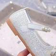 thumbnail image 5 of WERYOUNG Girls Sandals Summer Fashion Cute Versatile Sequins Bow Pearl Flat Sole Princess Shoes Kids Stylish Party Wedding School Sandal,White,5-5.5 Years, 5 of 8