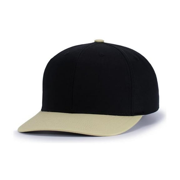 Pacific Headwear P322.255.YTH Poly & Cotton Snapback Cap, Black & Vegas Gold - Youth