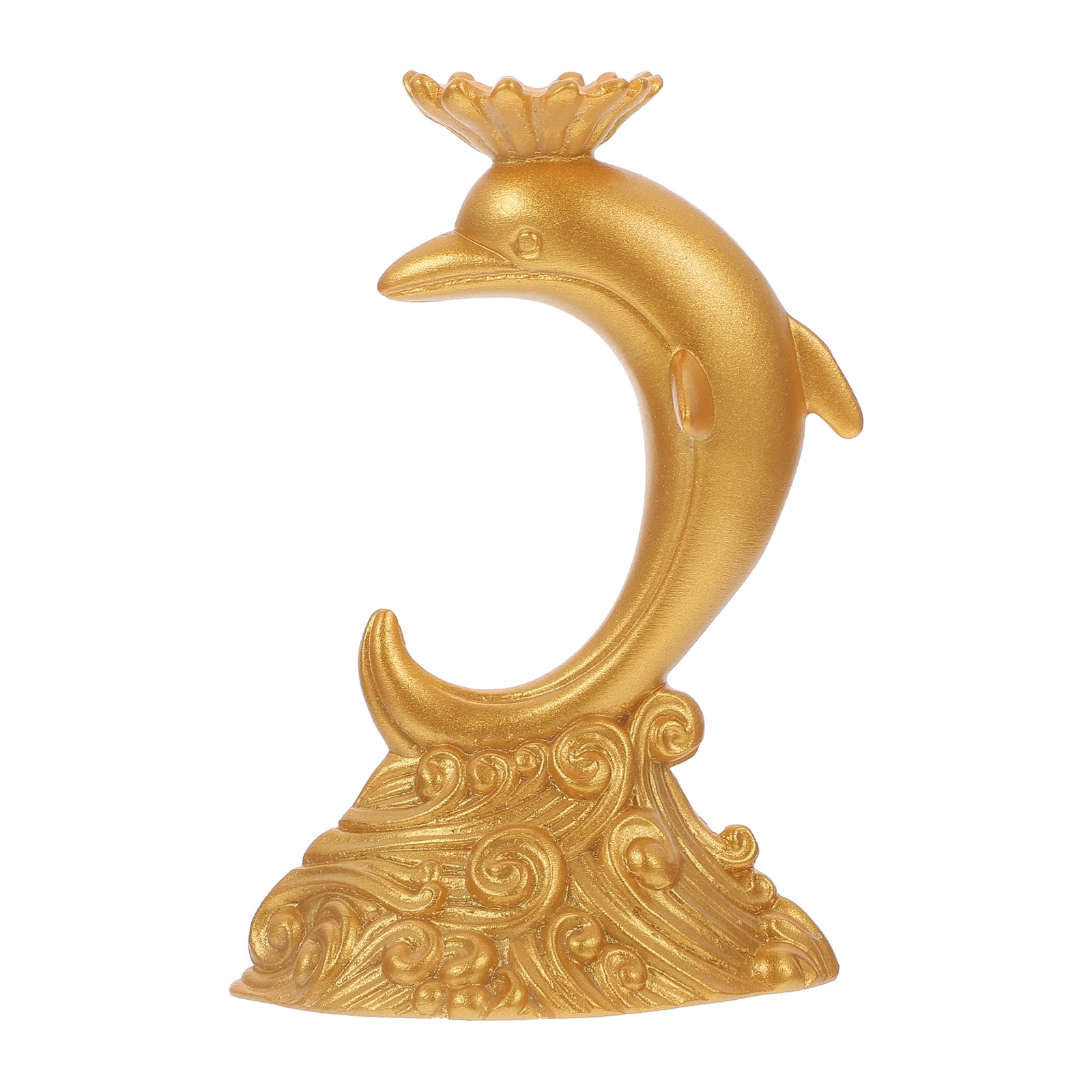 NUOLUX Carved Dolphin Statue Decoration Tabletop Crystal Ball Base