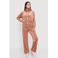 thumbnail image 2 of Women's Mock Neck Zip Front Velour Top, 2 of 4