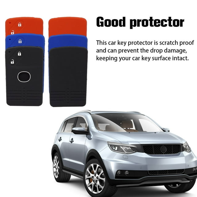 Xingzhi Étui en Silicone pour Clés de Voiture Protection Antidérapante Accessoires de Modification Automobile Bleu Foncé