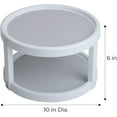 thumbnail image 2 of 2-Tier Lazy Susan Turntable - Set of 6-10 Inch - Non-Slip Lining & Feet - BPA Free - Cupboard, Fridge, Spice, Cabinet, Countertop, Pantry, Storage, Kitchen Organizer - White with Gray, 2 of 7