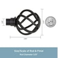 thumbnail image 3 of Kenney Cage 90-130 Inch Black Steel Adjustable Curtain Rod, 3 of 6