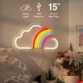 thumbnail image 2 of Brightside Rainbow Cloud LED Neon Wall Sign, Multi-color Decorative Lighting, 15", 2 of 6