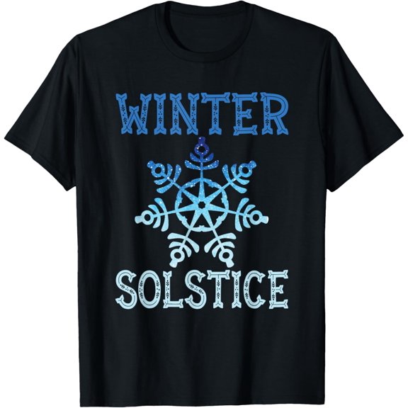 Winter Solstice - Blue Snowflake Blessed - Yule Holiday T-Shirt men and women can wear, black, white, gifts