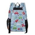 thumbnail image 3 of Ttyddzy Clear Backpack Heavy Duty PVC Transparent Backpack for College Workplace, Blue Transport Print, 3 of 8
