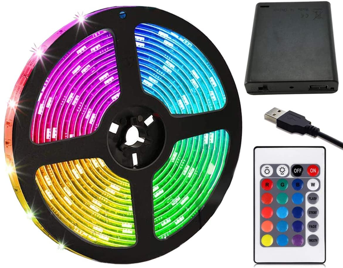 LED Strip Lights Battery Powered, 6.5FT/2M RGB LED Light Strip SMD5050 60  LEDs Rope Lights Color Changing Flexible LED Strip Kit for Home Bedroom DIY  Party Indoor Outdoor - Walmart.com