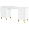 thumbnail image 2 of Spaco 59" White Computer Desk with File Drawers, Wood Executive Desk for Indoor as Home, Office, White, 2 of 4