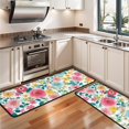 thumbnail image 3 of Kitchen Rugs Sets Of 2,Pioneer Flower Floral Print Pattern Anti Fatigue Kitchen Mat Rugs Non Slip Washable,Decorative Kitchen Floor Mats for Kitchen,Sink,Laundry,17"x47"+17"x47", 3 of 5
