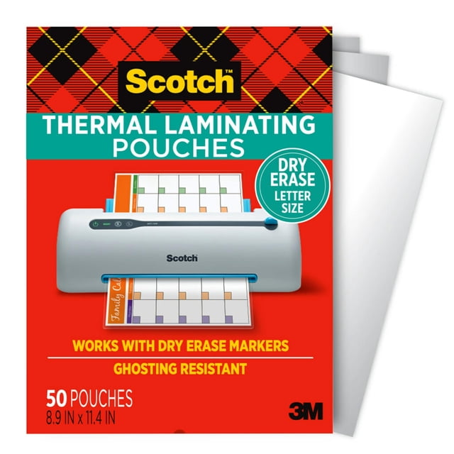Bolsas de laminación térmica Scotch Dry Erase, paquete de 50