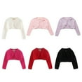 thumbnail image 3 of GYRATEDREAM Toddler Baby Girls Long Sleeve Shrug Knit Cardigan Crop Kids Bolero Dress Sweater Children Shawl Cover Up for 1-8 Years, 3 of 3