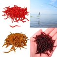 thumbnail image 3 of 50/100Pcs Sile Red Worm Soft Lures Earthworm Rubber D1P0 Baits Shrimp F8H5, 3 of 7