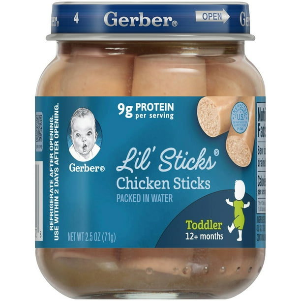 (Pack of 10) Gerber Lil' Sticks, Chicken Sticks, 2.5 oz Jar Walmart